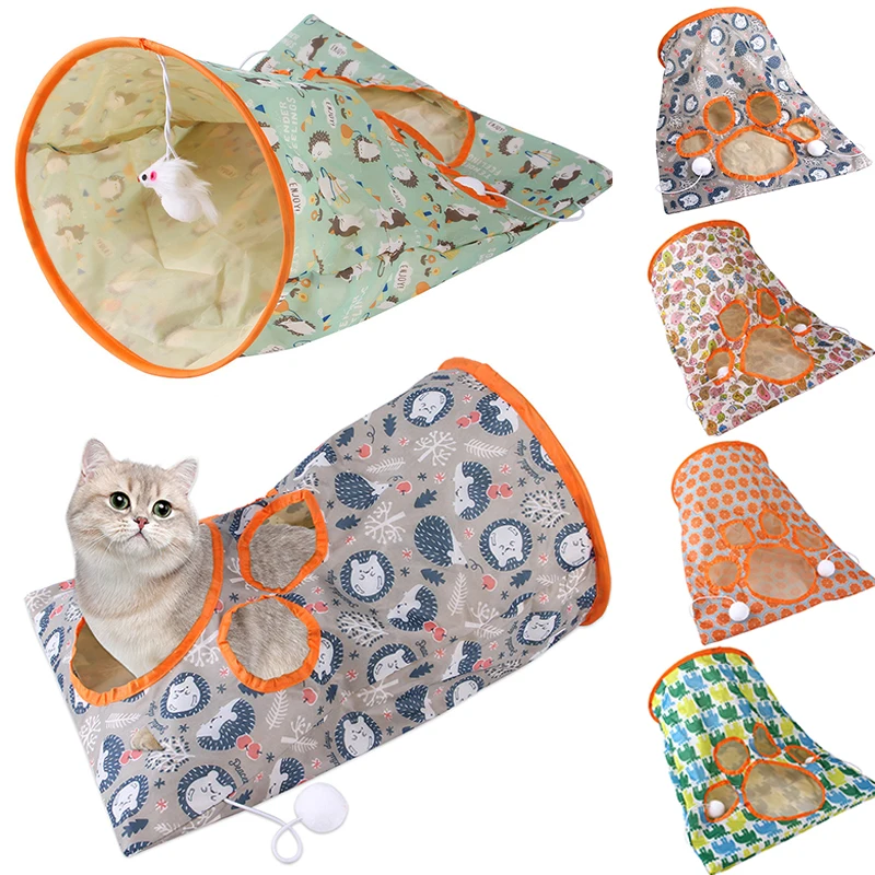 

Cats Tunnel Bag Foldable Pet Cat Toys Kitty Pet Training Interactive Fun Toy Tunnel Bored For Puppy Kitten Rabbit Play Tunnel