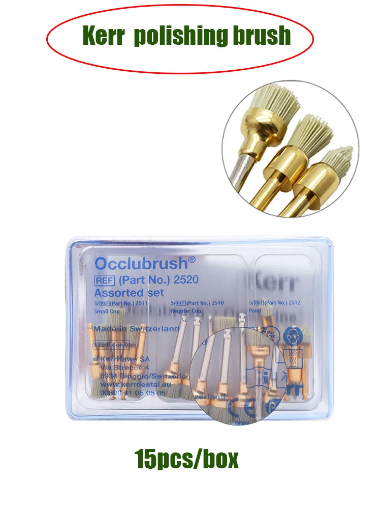 Kerr Occlubrush Polishing Cup REF(Part No.)2520 Assorted set Latch Type Rubber Tooth Prophy Cup for Low Speed Handpiece 
Kerr Occlubrush Polishing Cup REF(Part No.)2520 Assorted set Latch Type Rubber Tooth Prophy Cup for Low Speed Handpiece