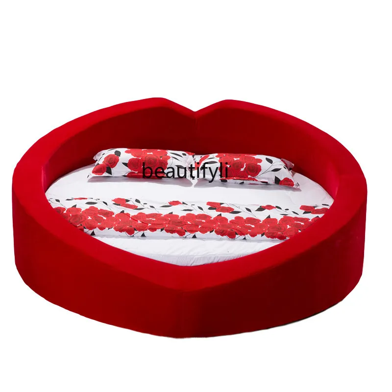 Heart-Shaped round Hotel Soft Simple Modern round Bed Double Marriage Soft Bed Wooden Fabric Bed
Heart-Shaped round Hotel Soft Simple Modern round Bed Double Marriage Soft Bed Wooden Fabric Bed