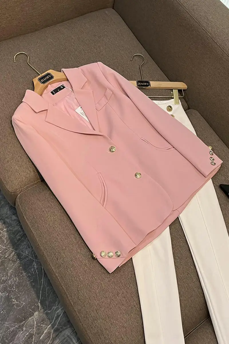 Elegant Vivid Color Lady Office Casual Loose Cutting Coat Notched Two Buttons Women Solid Basic Blazer
Elegant Vivid Color Lady Office Casual Loose Cutting Coat Notched Two Buttons Women Solid Basic Blazer