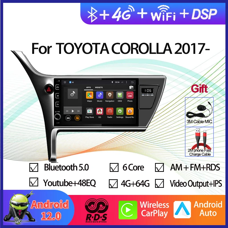 Android 12 Car Radio Stereo For TOYOTA COROLLA 2017- GPS Navigation Multimedia Player With Bluetooth WiFi Mirror Link
Android 12 Car Radio Stereo For TOYOTA COROLLA 2017- GPS Navigation Multimedia Player With Bluetooth WiFi Mirror Link
