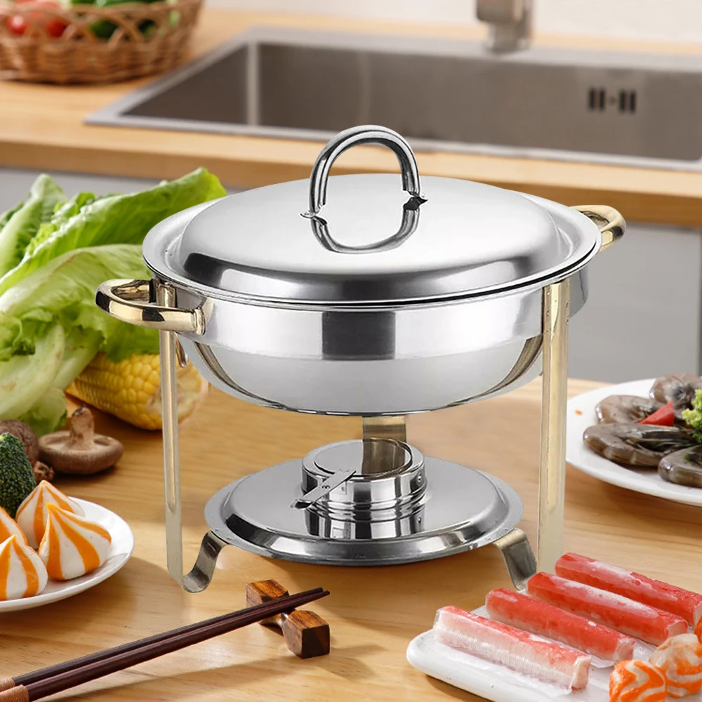 

Stainless Steel Chafing Dish 4L Gold Warming Container Chafing Dish Food Warmer Food Insulation for Home Restaurant Buffet Food