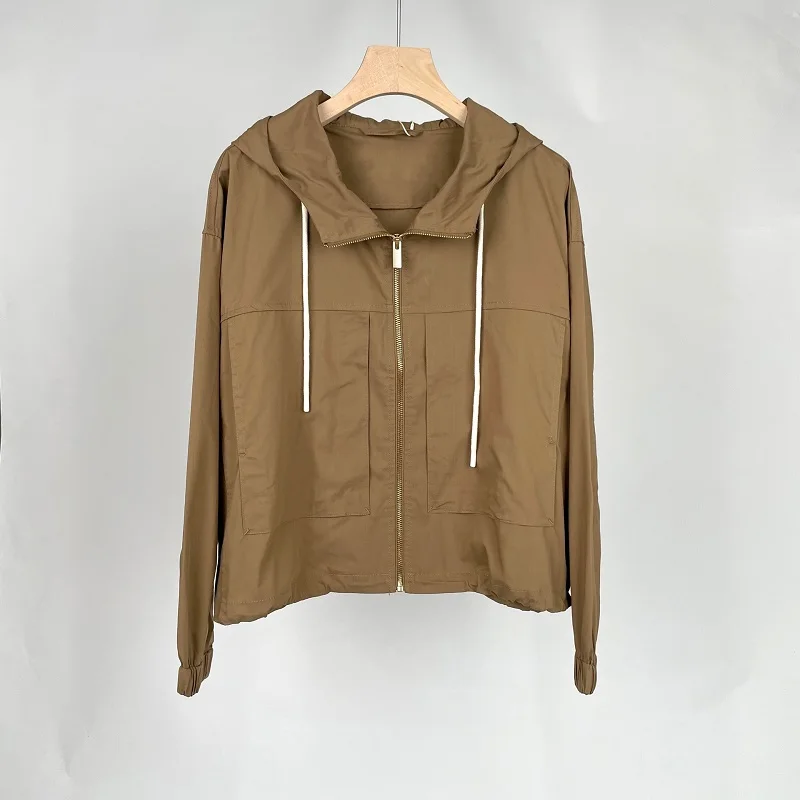 2023 Spring Autumn Clothes New in Outwears Polyester Cotton Casual Simple Silhouette Hooded Short Windbreaker Jacket Coats Women
2023 Spring Autumn Clothes New in Outwears Polyester Cotton Casual Simple Silhouette Hooded Short Windbreaker Jacket Coats Women