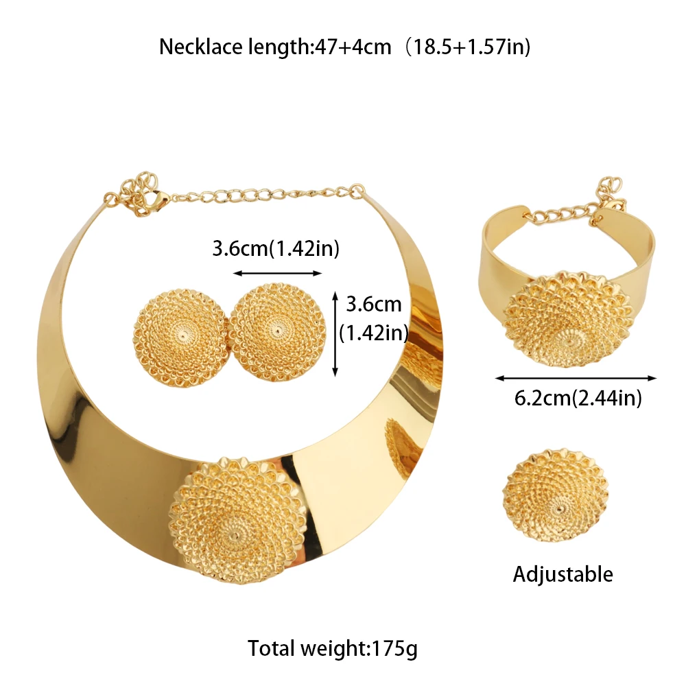 Gold Color Luxury Sunflower Shape Necklace Bangle Earrings Ring For Women Fashion Pretty Jewelry Set Gift For Party Wedding 6 Mallzona S4276d5d0e4954368ae92d7a6434b4d45j Gold Color Luxury Sunflower Shape Necklace Bangle Earrings Ring For Women Fashion Pretty Jewelry Set Gift For Party Wedding Mallzona
