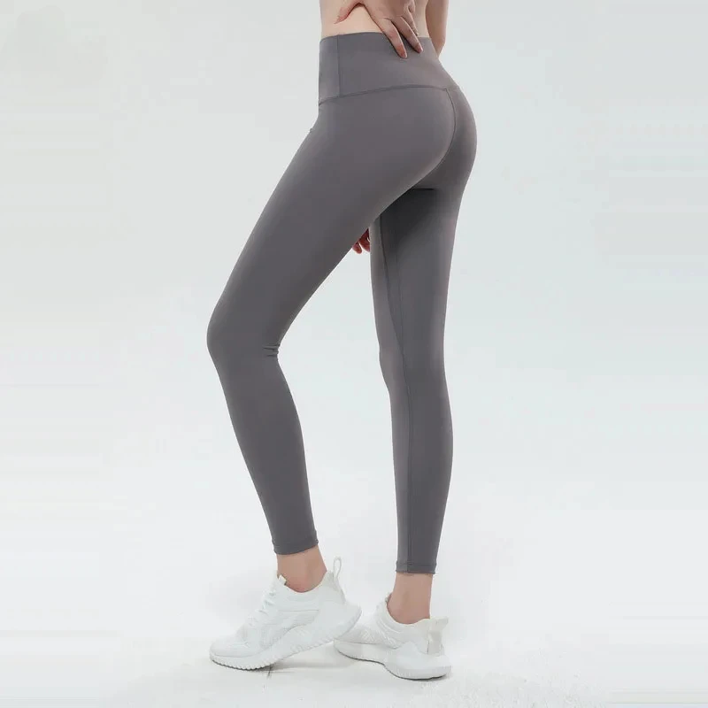 

AL Yoya Fitness Pants Double Sided Brushed Nude High Waist Lifting Hip Honey Peach Hip Sports Brand Yoga Pants Female Grey Pants