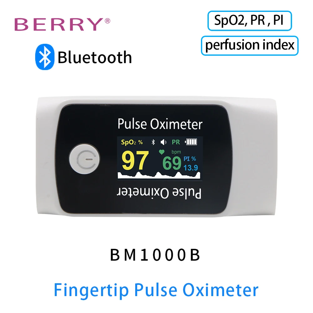 

BERRY BM1000B Bluetooth OLED Finger Pulse Oximeter Oximetro De Dedo Finger Pulse Oximeter Blood Oxygen Saturometro SPO2 PR