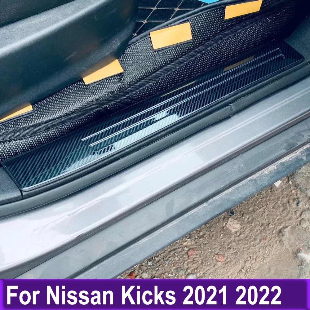 

Накладки на пороги межкомнатной двери для Nissan Kicks 2021 2022, автомобильные пороги, наклейки, защитные пороги для дверей из нержавеющей стали