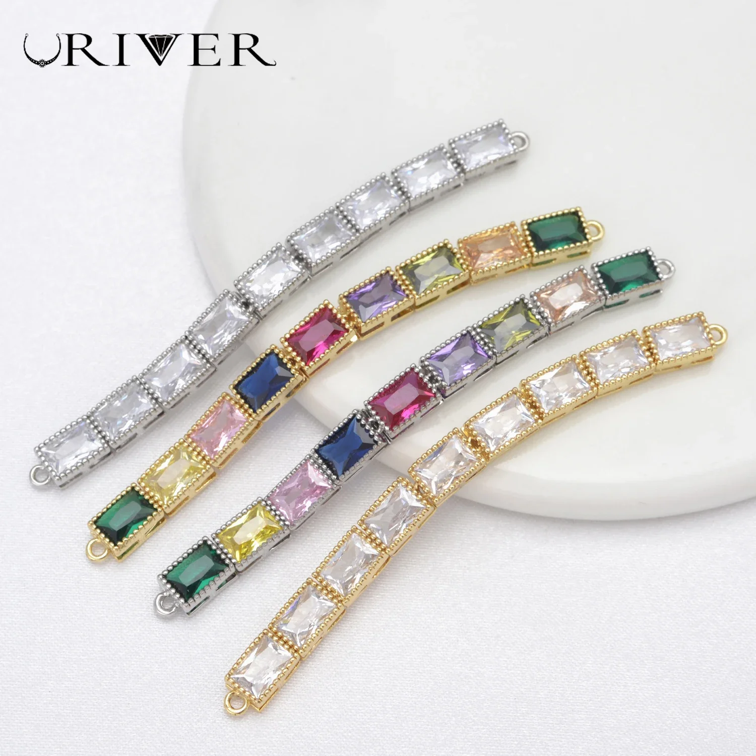 

LJRIVER Exquisite Zircon Connector Extension Chain DIY Jewelry Materials Handmade Jewelry Long Chain Jewelry Connection