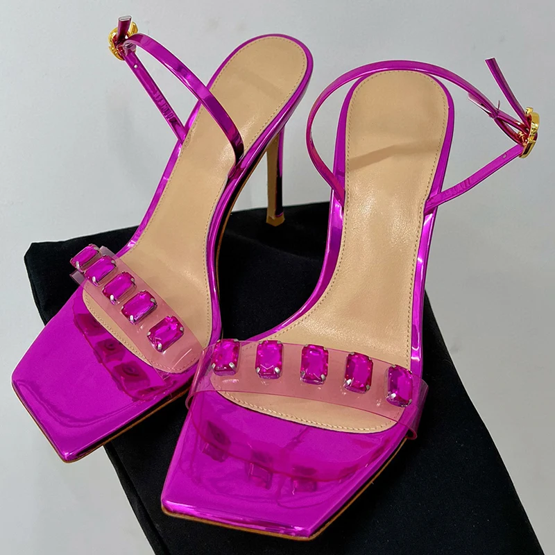 Sexy Women High Heel Slippers Summer New Crystal Decor One Strap Design Walk Show Sandals Square Head Open Toe Female Pumps
Sexy Women High Heel Slippers Summer New Crystal Decor One Strap Design Walk Show Sandals Square Head Open Toe Female Pumps