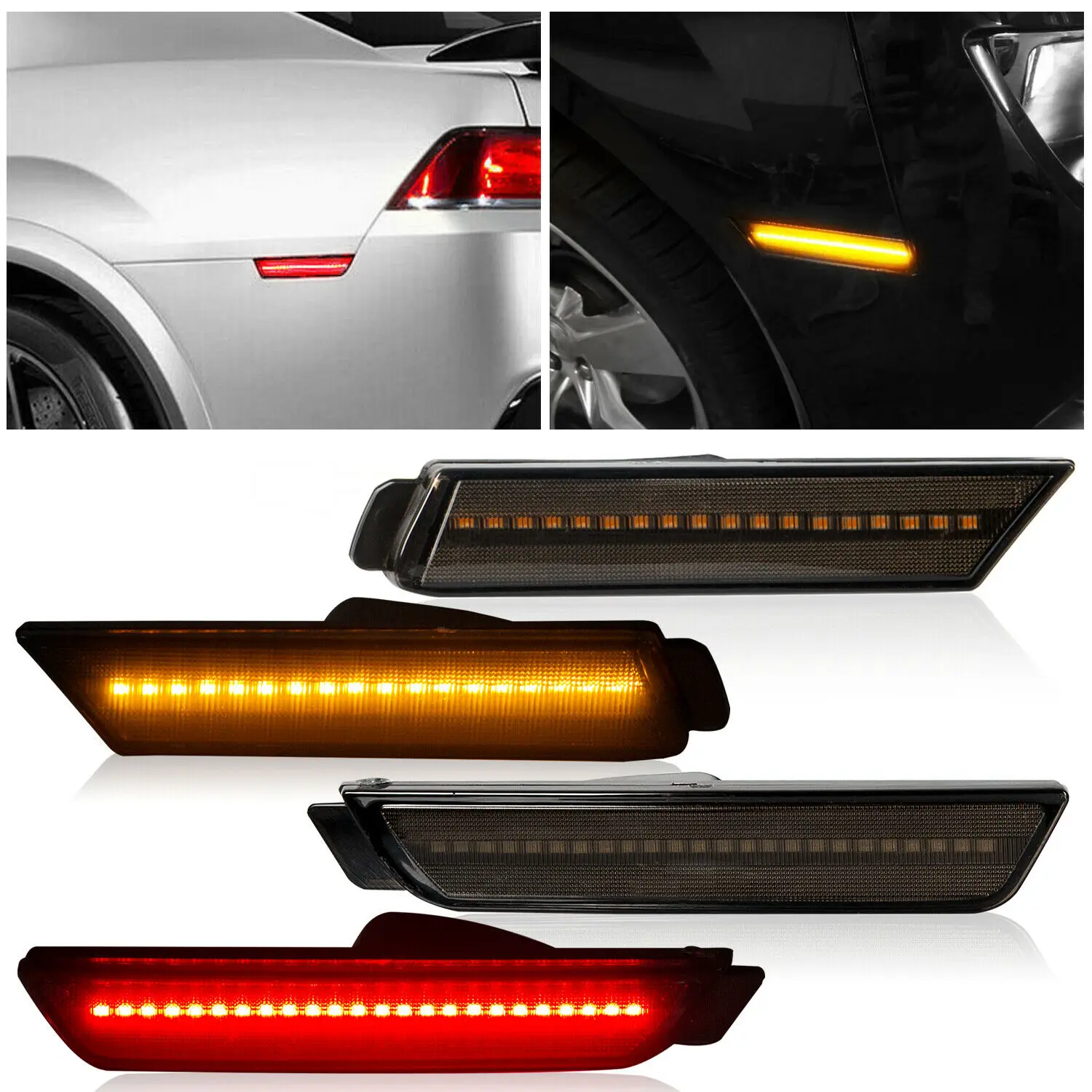 4PCS LED Bumper Side Smoked Marker Light Lamps Set For 2010-2015 Chevy Camaro Bumper Reflector Side Marker Lamp Car Accessorise
4PCS LED Bumper Side Smoked Marker Light Lamps Set For 2010-2015 Chevy Camaro Bumper Reflector Side Marker Lamp Car Accessorise