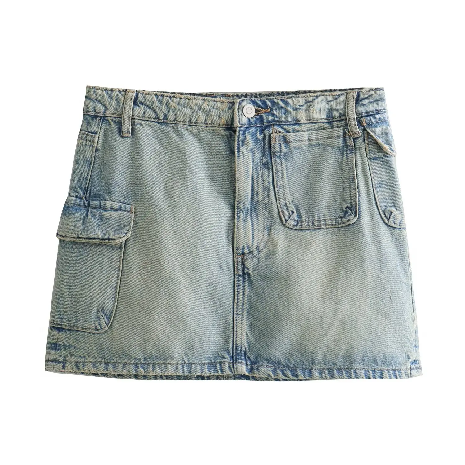 

Women's 2024 New Fashion Casual Joker Tooling Pocket Decoration Denim Skirt Retro Skirt Vestidos Mujer