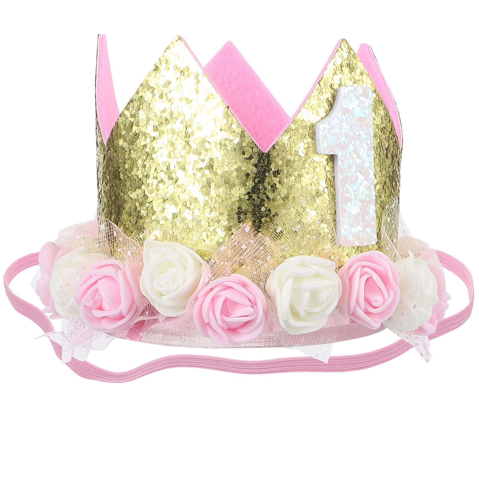 

Pink Bonnet Birthday Hat Crown Hats Kid Party Photo Props Venue Setting Caps Toddlers Baby