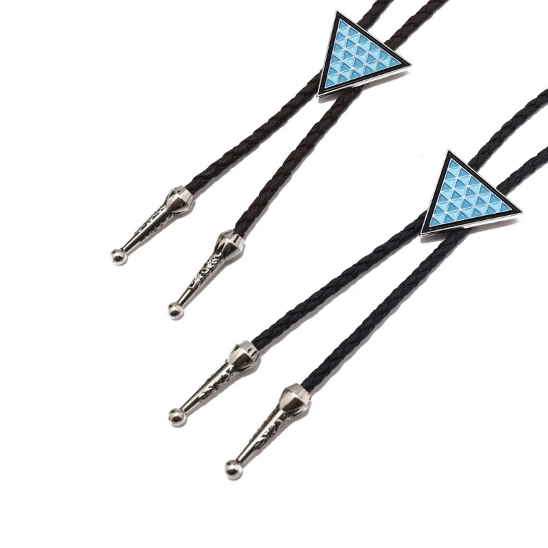 

652F Blingbling Bolo Tie Triangular Pendant Necklace Clavicle Chain Gifts for Girls Present Lariat Bolo Tie Clavicle Chain