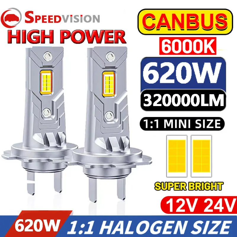 H7 LED Headlights Canbus 320000LM 6500K H4 H11 H1 H8 HB3 9005 HB4 9006 9012 HIR2 H9 3580 CSP 1: 1 Mini Diode Car Lights 12V 24V 
H7 LED Headlights Canbus 320000LM 6500K H4 H11 H1 H8 HB3 9005 HB4 9006 9012 HIR2 H9 3580 CSP 1: 1 Mini Diode Car Lights 12V 24V