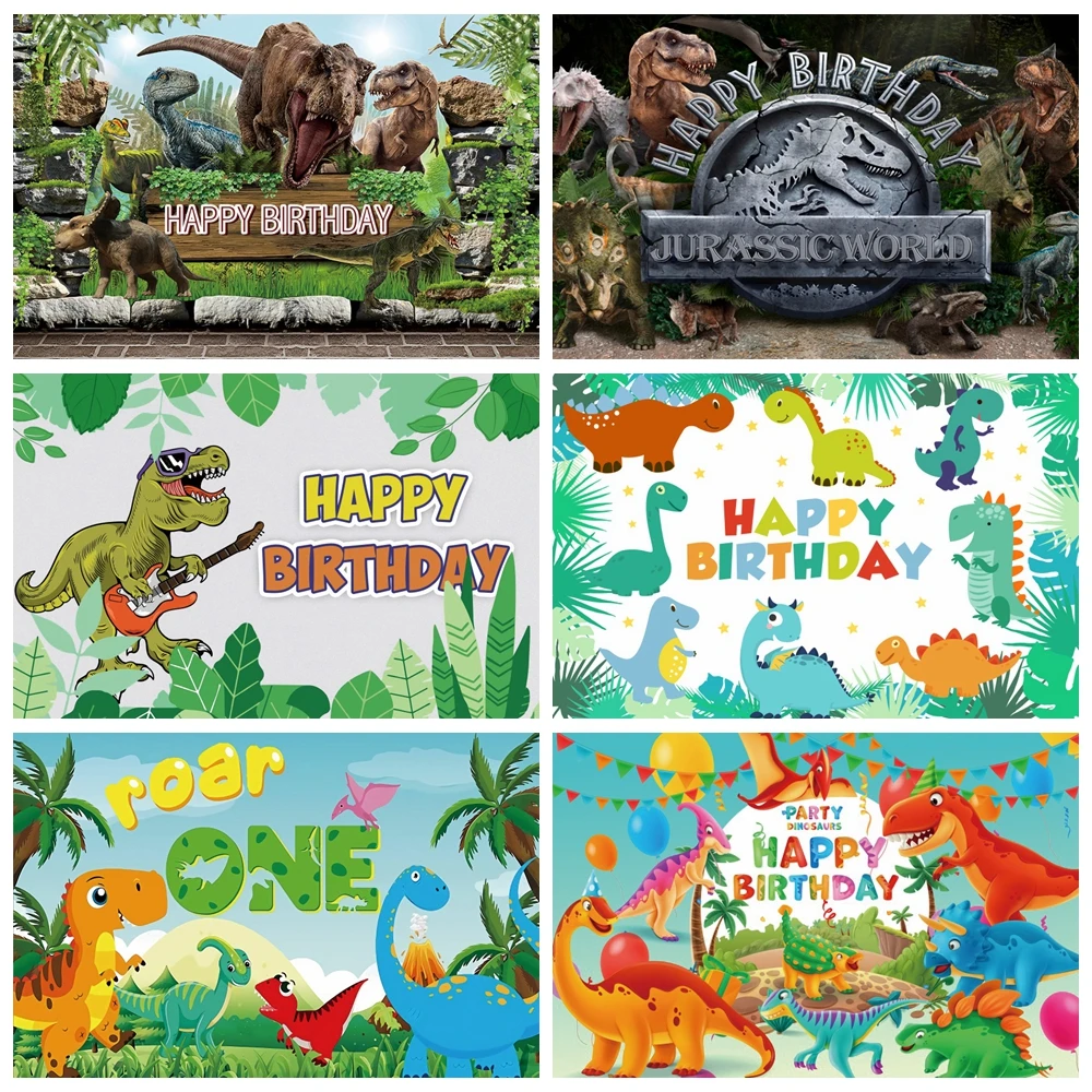 

Jurassic Park Dinosaur World Backdrop Baby Shower 1st Birthday Tropical Jungle Party Backgrounds Photography Photo Photographic