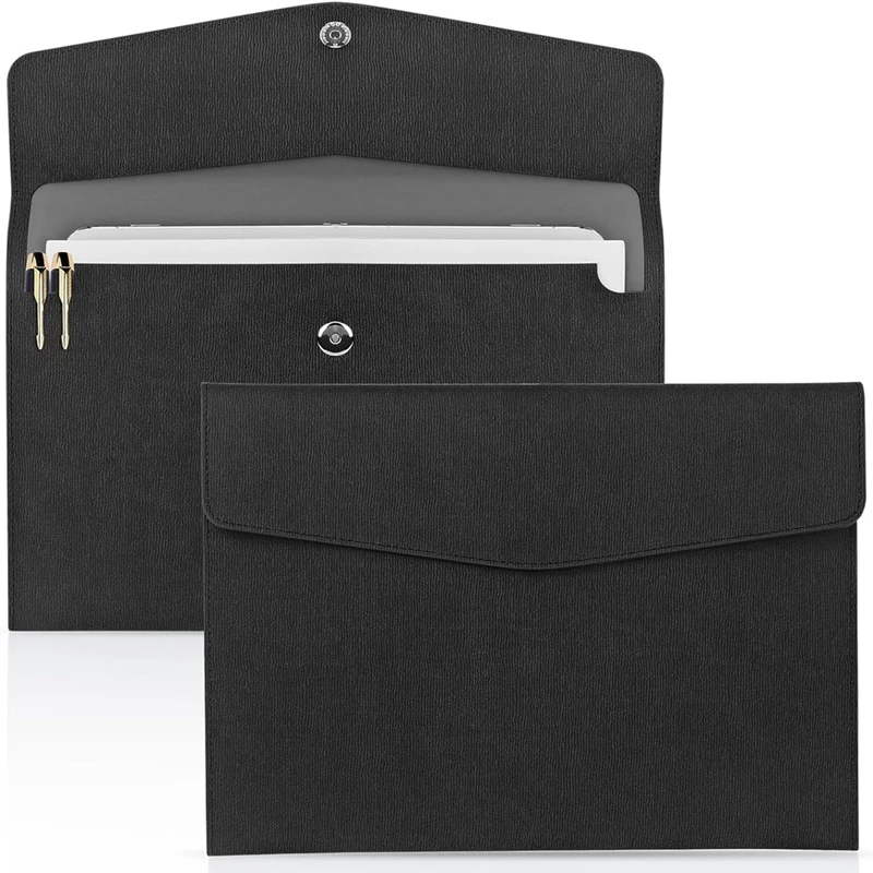 2Pcs Document File Folder, Waterproof Thin PU Leather A4 Envelope Folder Expanding File Organizer Portfolio Storage Case Durable
2Pcs Document File Folder, Waterproof Thin PU Leather A4 Envelope Folder Expanding File Organizer Portfolio Storage Case Durable