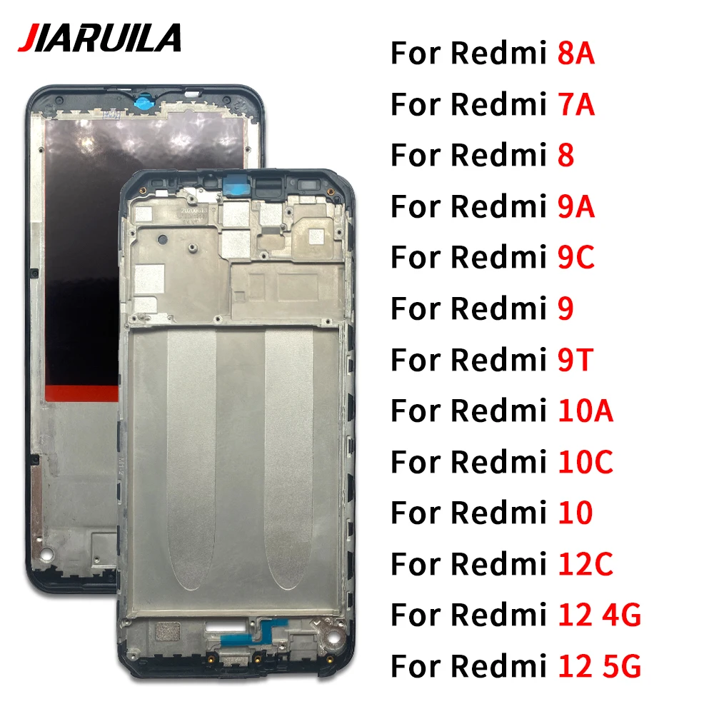 

10Pcs For Xiaomi Redmi 10 10A 10C 7A 8 8A 9 9A 9C 9T 12 12C 4G 5G Front Housing LCD Frame Bezel Plate