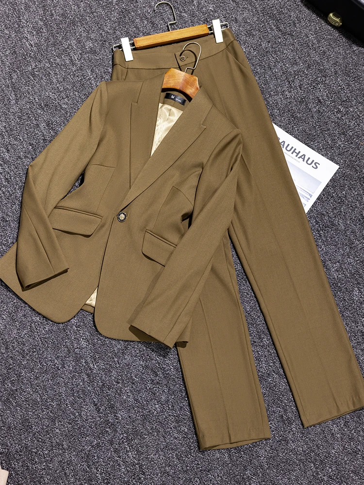High Quality Autumn Winter Ladies Pant Suit Navy Yellow Solid Formal Blazer And Trouser Women Business Work Wear 2 Piece Set
High Quality Autumn Winter Ladies Pant Suit Navy Yellow Solid Formal Blazer And Trouser Women Business Work Wear 2 Piece Set