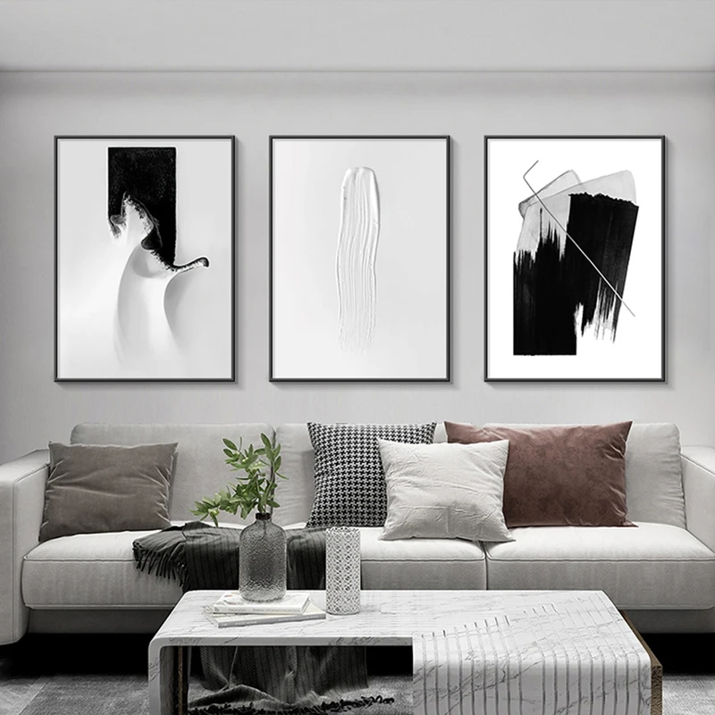 

Современная Абстрактная живопись, Минималистичная роспись в гостиную, геометрический постер на стену костюма. Черно-белые художественные постеры.