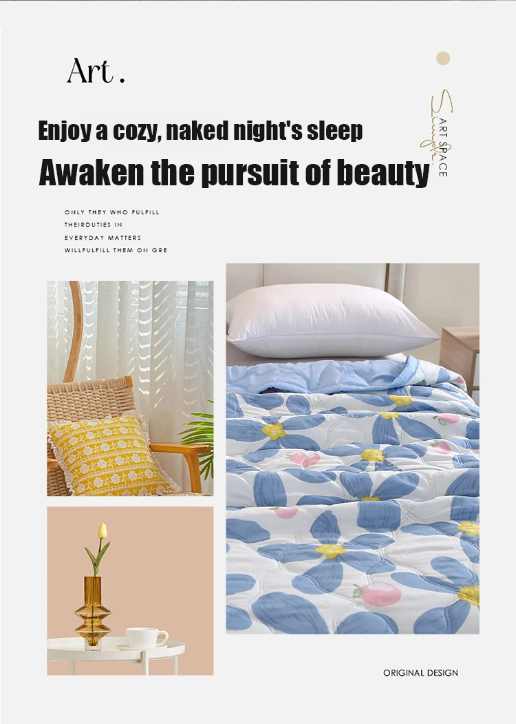Quilted summer single double bed light Printed quilt core Air conditioning quilting twin queen size duvet Thin plaid comforter Quilted summer single double bed light Printed quilt core Air conditioning quilting twin queen size duvet Thin plaid comforter