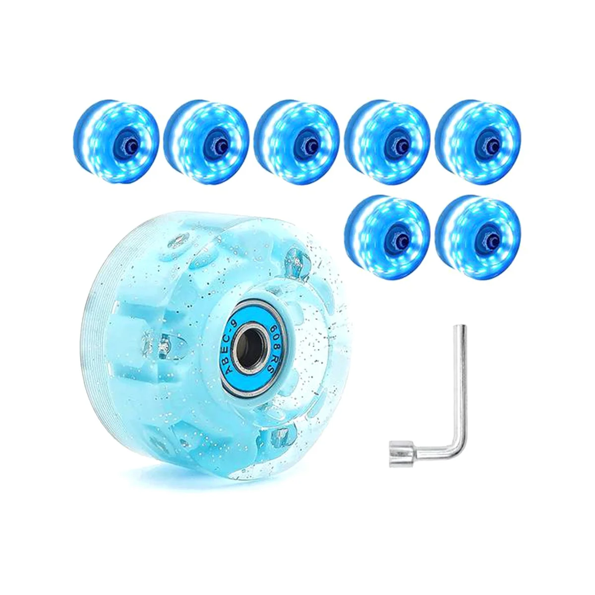 8 Piece Glitter Roller Skate Wheels Luminous Skate Wheels with Bearings Installed 32 x 58 mm 78A,Blue
8 Piece Glitter Roller Skate Wheels Luminous Skate Wheels with Bearings Installed 32 x 58 mm 78A,Blue