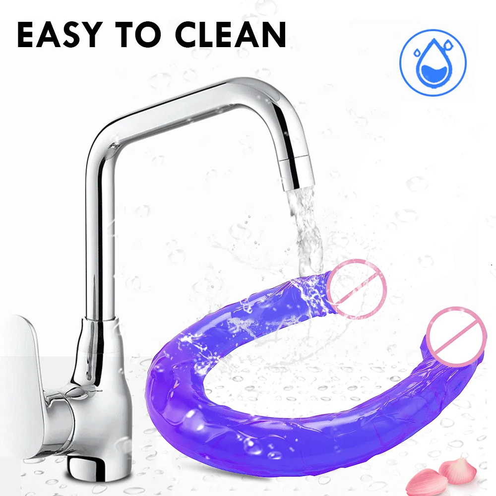 Double Dildo Flexible Soft Cock G-spot Toys Anal Plug Sex Toys for Women Gay Lesbian Vagina Double Ended Dong Artificial Penis Double Dildo Flexible Soft Cock G-spot Toys Anal Plug Sex Toys for Women Gay Lesbian Vagina Double Ended Dong Artificial Penis