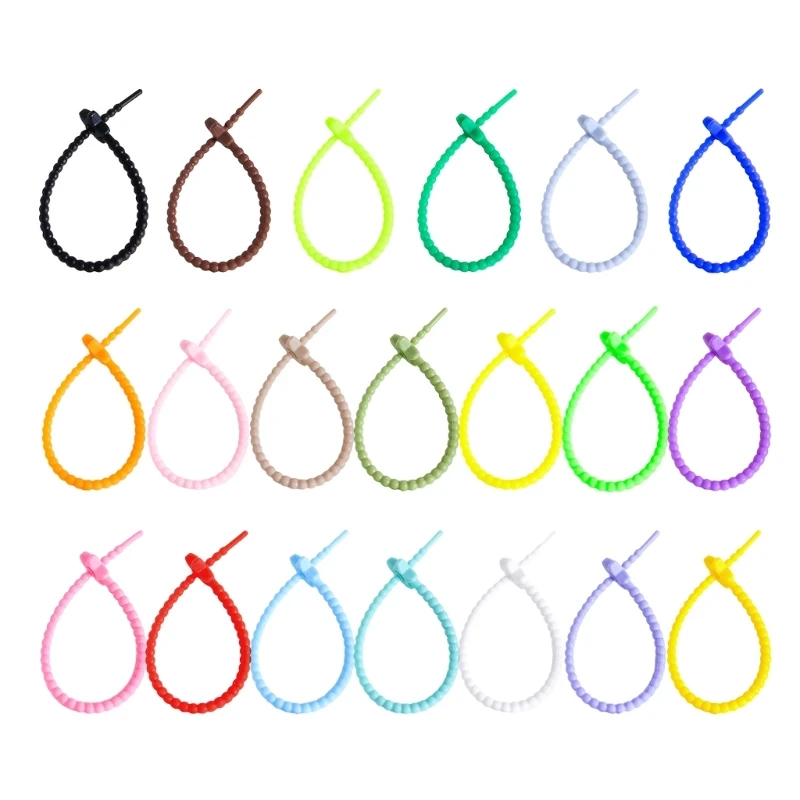 

Colored Five-Pointed Star 22cm Silicone Rope DIY Jewelry Key Chain Accessories Dress Tags Rope Data Line Binding Tape