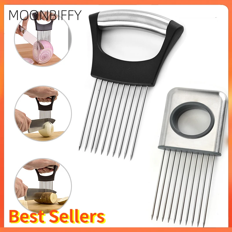 

Creative Onion Slicer Stainless Steel Loose Meat Needle Tomato Potato Vegetables Fruit Cutter Safe Aid Tool Kitchen Gadgets