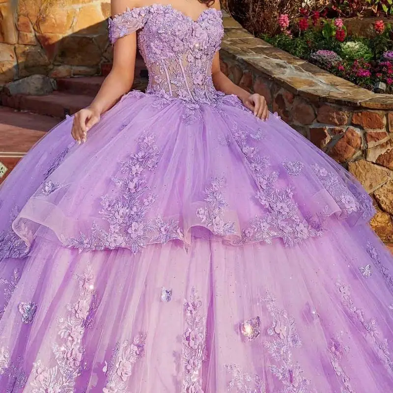 

Plunging Ruffled Back Quinceanera Dress 2023 Beaded Off-Shoulder Cocktail Dresses Vestidos De Baile Vestidos De 15 Quinceañera