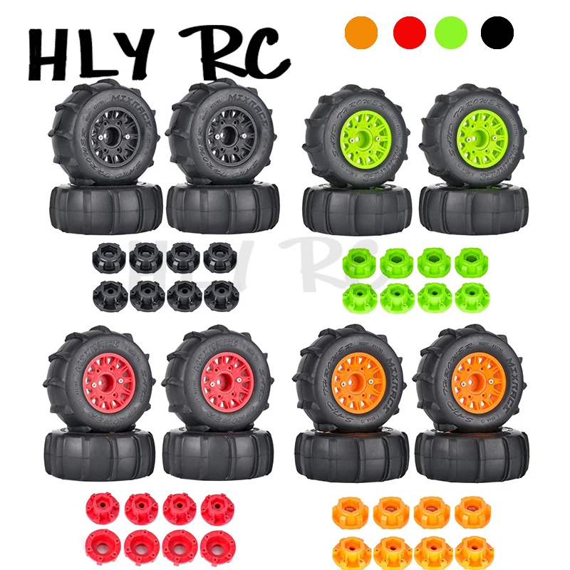 

4Pcs 116mm 1/8 1/10 Short Course Truck Sand Tire with 12mm 14mm 17mm Wheel Hex for Slash ARRMA SENTON Vkar SCTX10 RC Car