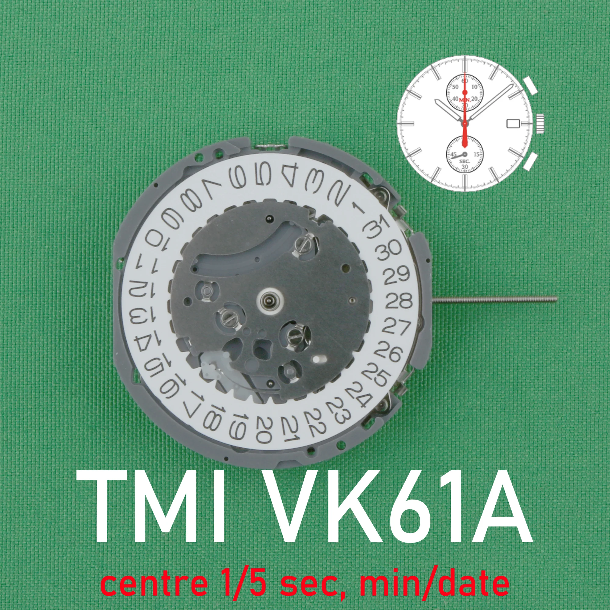 

Часы наручные VK61 Seiko Vk61a, японский механизм, кварцевый механизм, оригинальные часы SII/TMI Vk61, Часовые аксессуары, дата на 3
