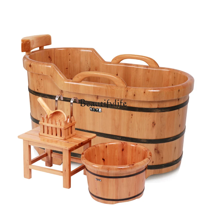 Fumigation Bath Barrel Bath Large Bathtub Household Adult Solid Wood Bathtub Whole Body
Fumigation Bath Barrel Bath Large Bathtub Household Adult Solid Wood Bathtub Whole Body