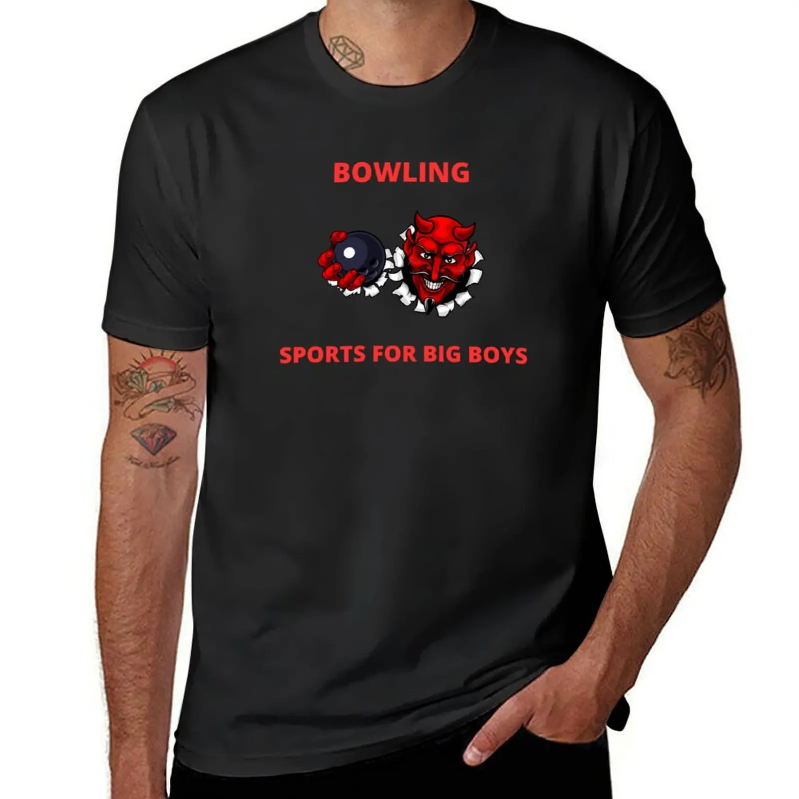 

Bowling Sports For Big Boys T-Shirt oversized Short sleeve tee blacks sports fans men t shirt