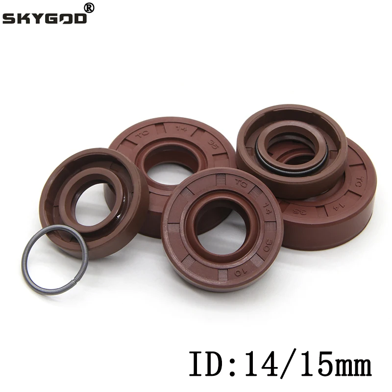 

ID 14/15mm FKM Oil Seal TC-14/15*22/24/25/27/28/30/35/40/42*5/7/8/10mm Fluorine Double Lip Oil Seals