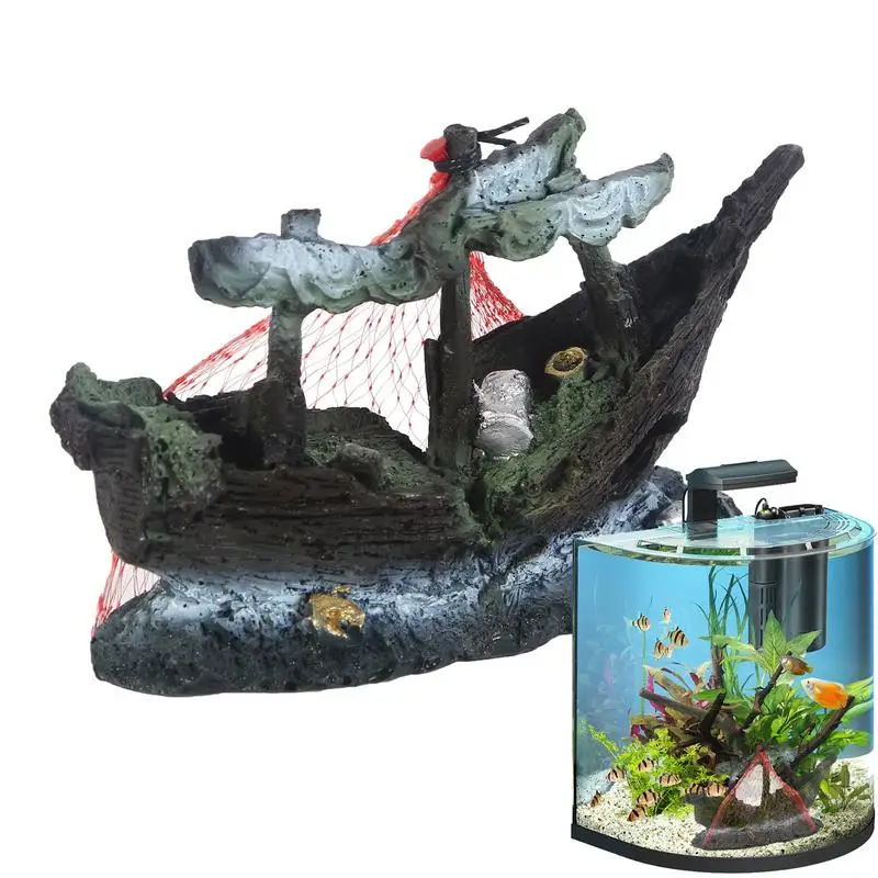 

Shipwreck Aquarium Decoration Mysterious Resin Figurine For Fish Tank In Bright Colors For Hotel Dining Room Home Decor supplies