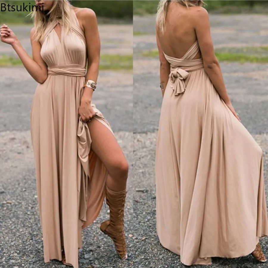 2024Women's Multiway Wrap Convertible Boho Style Party Maxi Dress Backless Bandage Long Dress Wedding Bridesmaids Dresses Female
2024Women's Multiway Wrap Convertible Boho Style Party Maxi Dress Backless Bandage Long Dress Wedding Bridesmaids Dresses Female