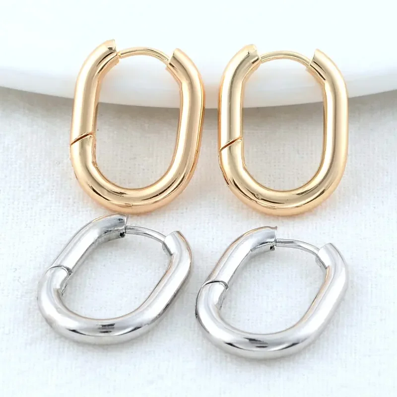 

13.5*18MM 16*21MM Gold Color Brass Oval Earrings Hoops High Quality Jewelry Making Supplies Diy Findings Accessories