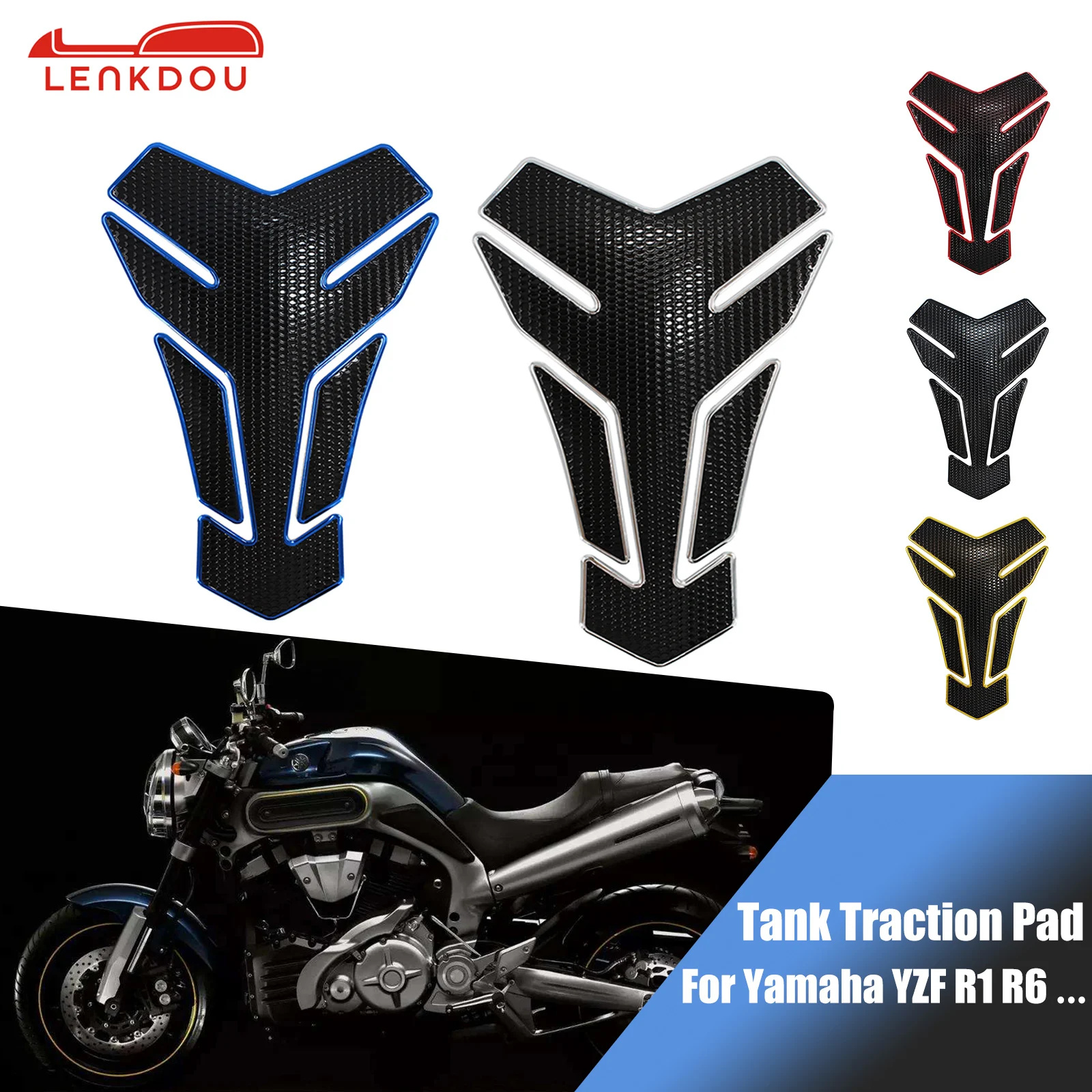 

3D Gas Fuel Tank Traction Pad Protector Sticker Decals For YAMAHA YZF R1 R6 MT01 FZ6 FZ8 FZ1 XJ6 XJR 400 Motorcycle Accessories