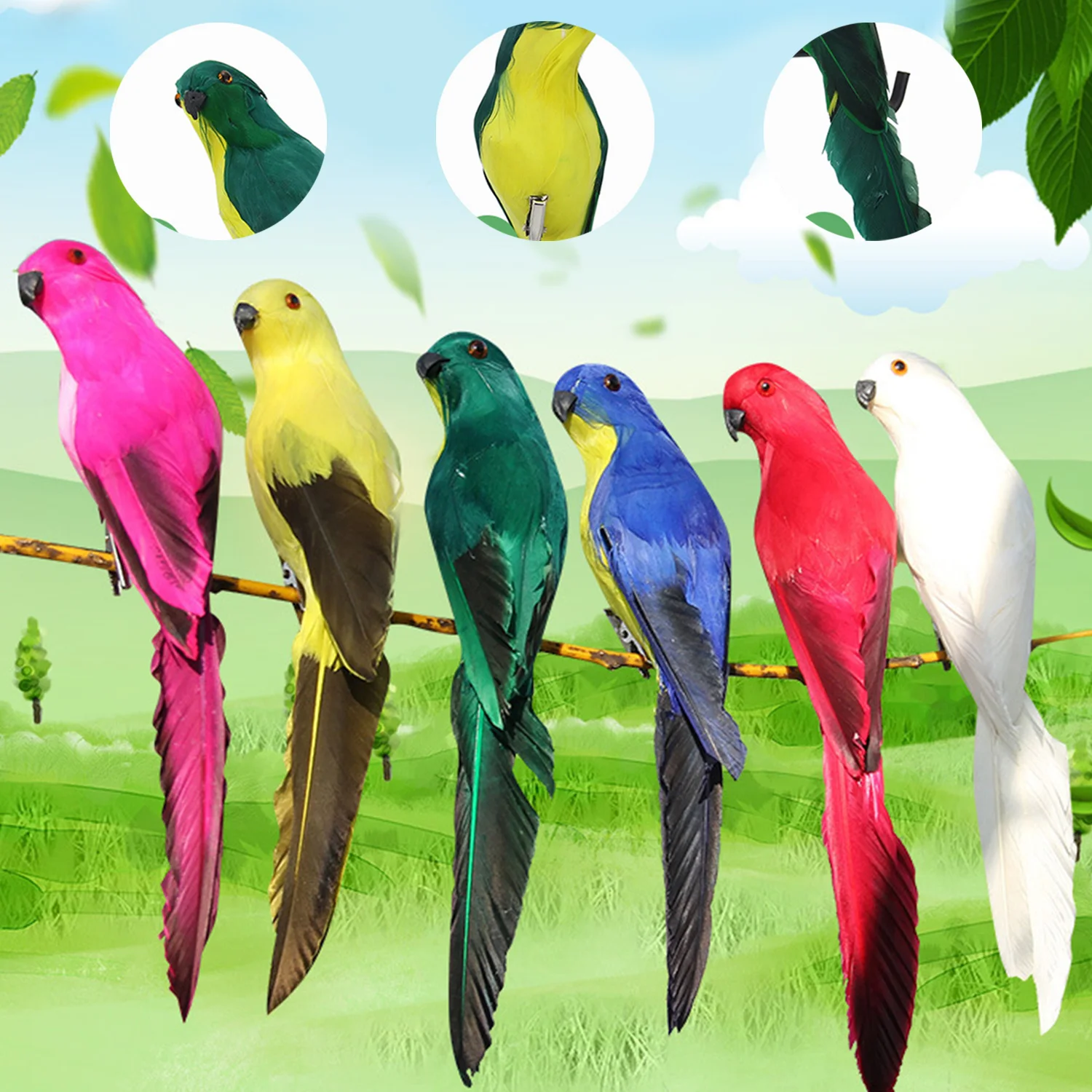 Handmade Simulation Parrot Creative Feather Lawn Figurine Ornament Animal Bird Garden Bird Prop Decoration Miniature Home Decor 
Handmade Simulation Parrot Creative Feather Lawn Figurine Ornament Animal Bird Garden Bird Prop Decoration Miniature Home Decor