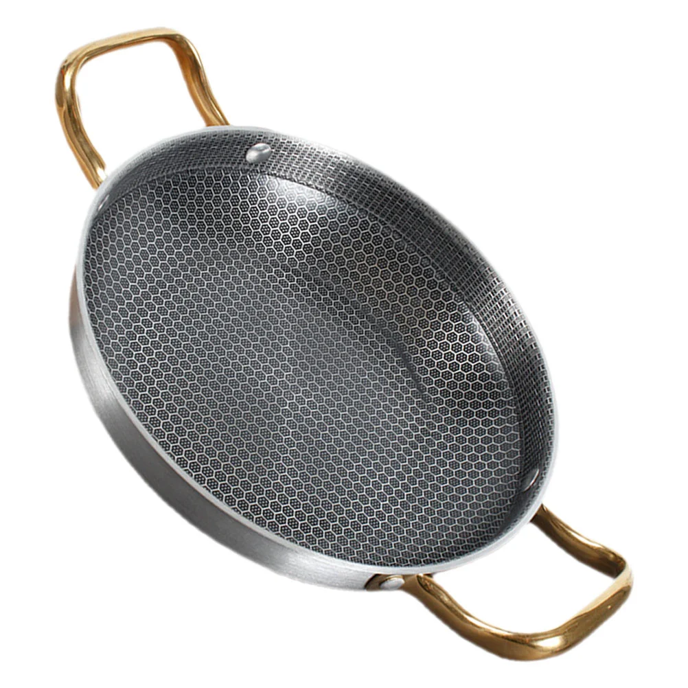 Stainless Steel Paella Pan Handles Honeycomb Skillet Sauce Pan Metal Snack Plate Nonstick Flying Pans Camping Gathering
Stainless Steel Paella Pan Handles Honeycomb Skillet Sauce Pan Metal Snack Plate Nonstick Flying Pans Camping Gathering