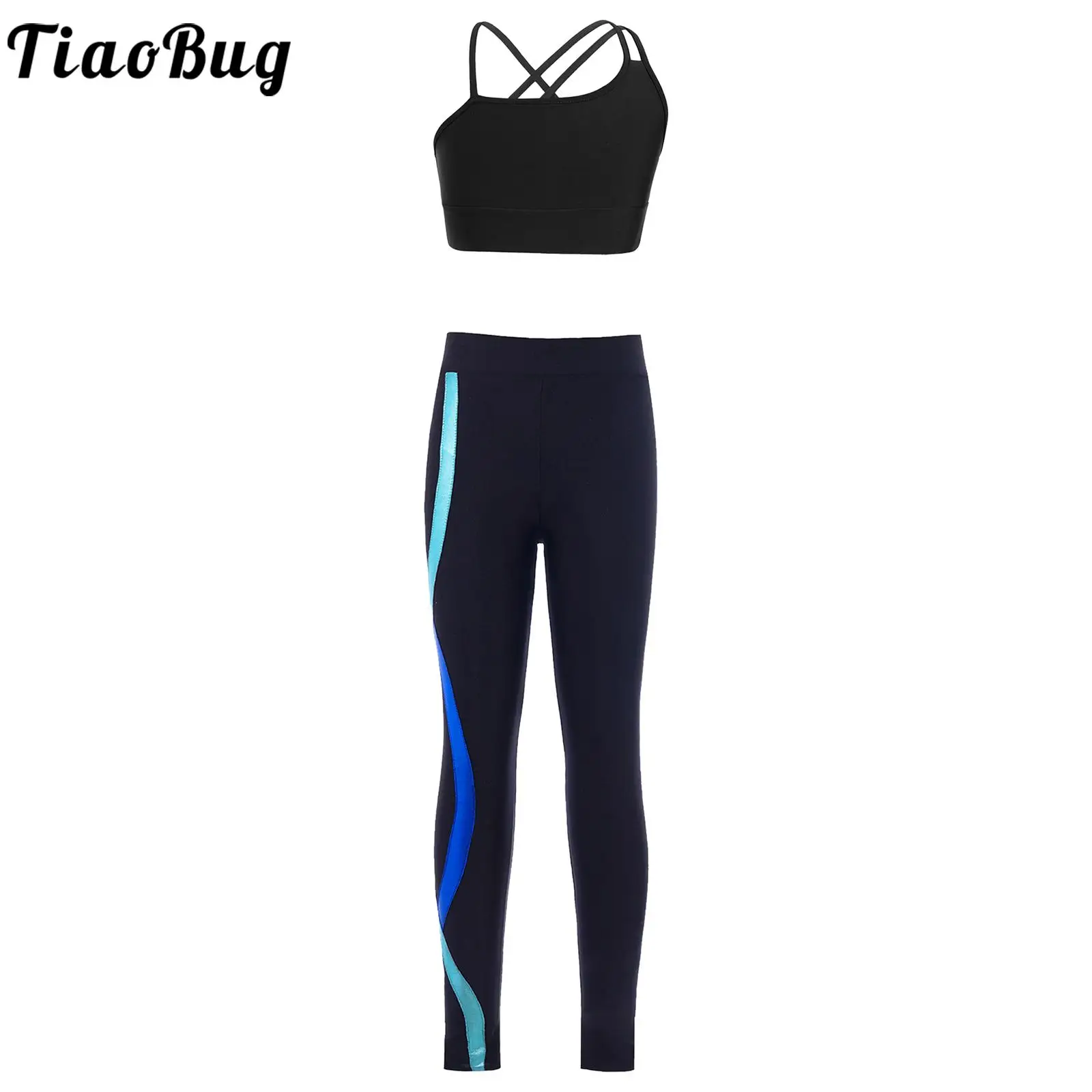 Kids Girls Sports Gymnastics Workout Outfit Sleeveless Crop Top with Striped Leggings Set for Ballet Dance Running Yoga Fitness
Kids Girls Sports Gymnastics Workout Outfit Sleeveless Crop Top with Striped Leggings Set for Ballet Dance Running Yoga Fitness