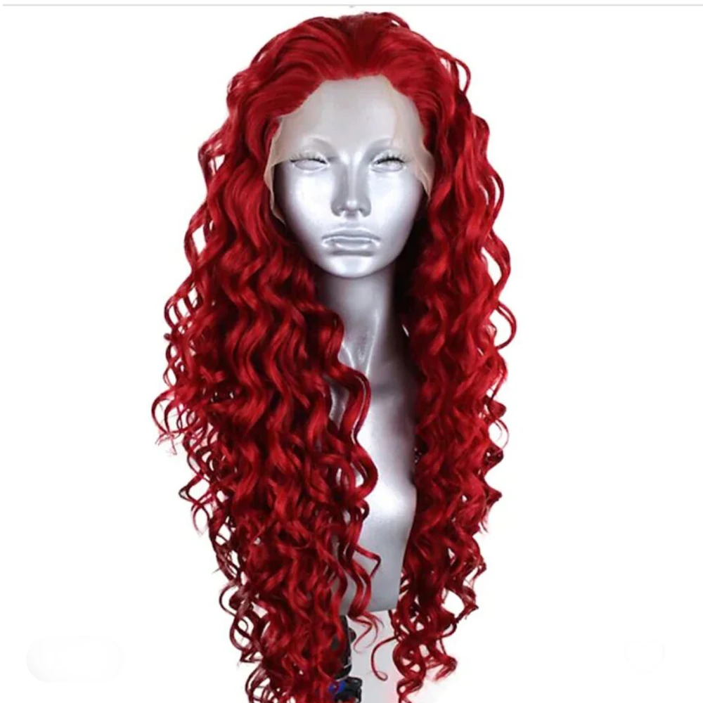 180% Burgundy Red Lace Front Wig Synthetic Hair Colored #99j Preplucked 13x4Lace Frontal Wigs For Women Kinky Curly Wig
180% Burgundy Red Lace Front Wig Synthetic Hair Colored #99j Preplucked 13x4Lace Frontal Wigs For Women Kinky Curly Wig