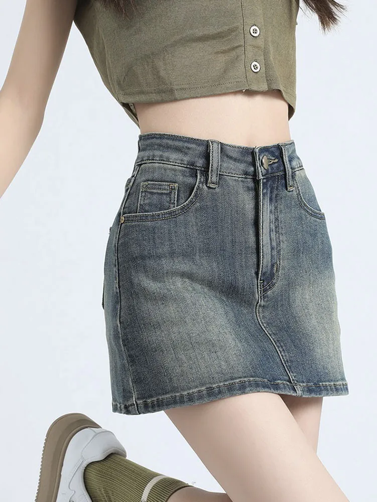 Skirts Women Vintage High Waist Stretchy Bodycon Slim A-line Mini Sexy Denim Jupe Fashion Harajuku Simple Casual Ladies
Skirts Women Vintage High Waist Stretchy Bodycon Slim A-line Mini Sexy Denim Jupe Fashion Harajuku Simple Casual Ladies