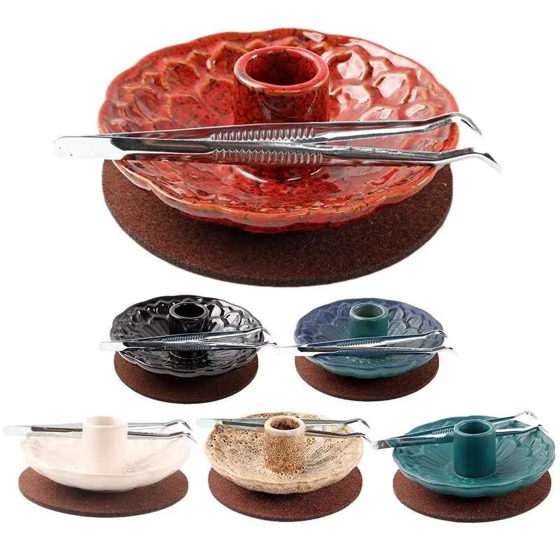 Palo Santo Holder Lotus-Shaped Ceramic Incense Holder Incense Sticks Scent Wood Stand Stick Burning Tray for Palo Santo Sticks
Palo Santo Holder Lotus-Shaped Ceramic Incense Holder Incense Sticks Scent Wood Stand Stick Burning Tray for Palo Santo Sticks