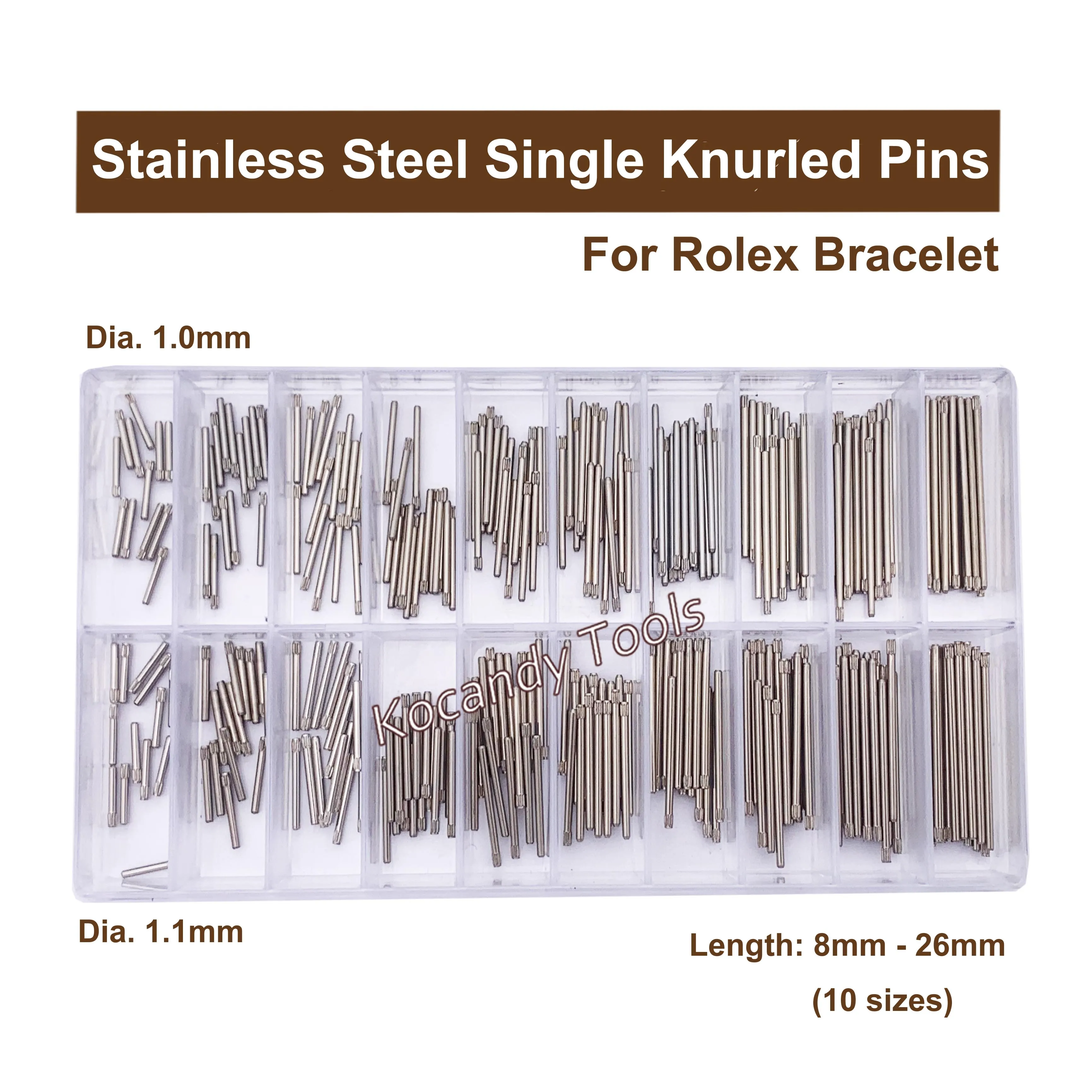 

Total of 300pcs Stainless Steel Single Knurled Pins Replacement for Rolex Bracelet Watch Accessories