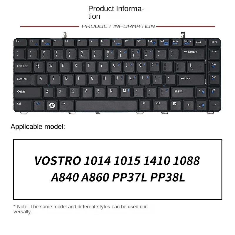Подходящая замена для клавиатуры ноутбука DELL vostro A840 A860 1014 1015 1088 PP37L PP38L
Подходящая замена для клавиатуры ноутбука DELL vostro A840 A860 1014 1015 1088 PP37L PP38L