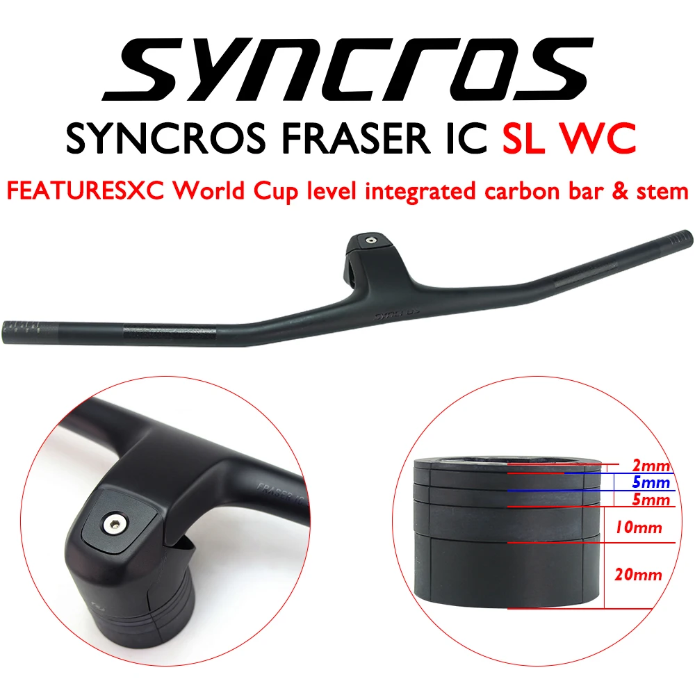 

XC Level SYNCROS Handlebar Front Computer Stand FRASER IC SL WC Cable Concealed -20°Carbon Fiber Bicycle Integrated Bar