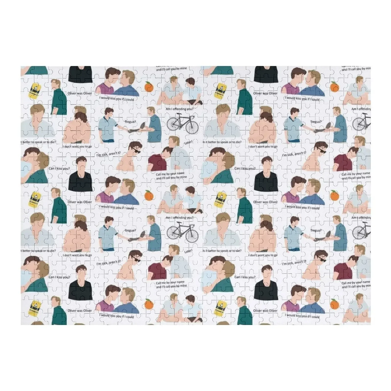 

Call Me By Your Name pattern with movie quotes Jigsaw Puzzle Personalized Baby Toy Wood Adults Puzzle