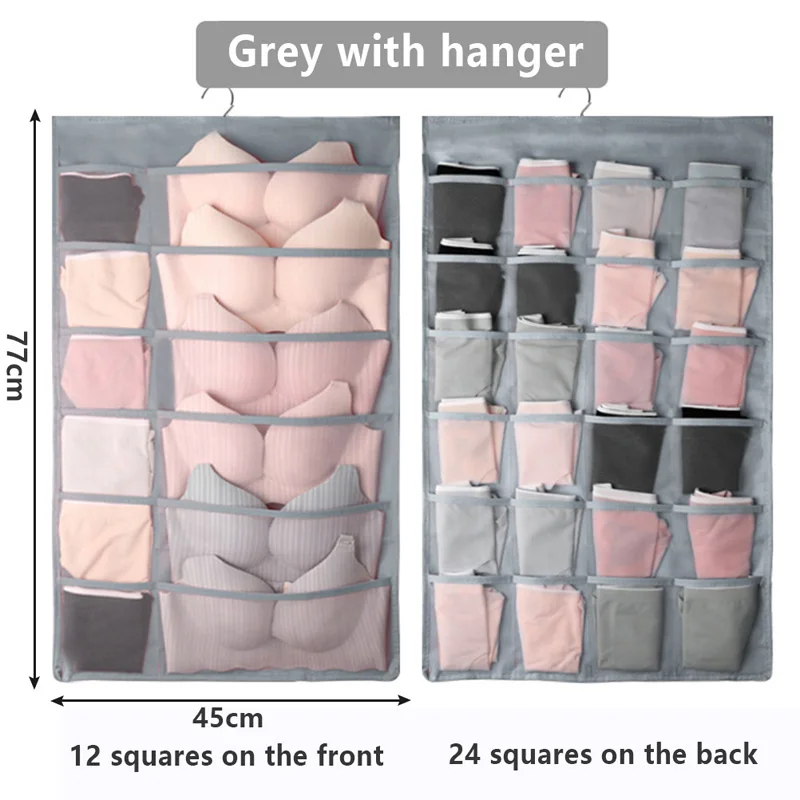 Double Sided 15/24/30/36 Grids Underwear Socks Storage Bag Hook Folding Multifunction Clear Hanging Bra Clother Organizer Hanger
Double Sided 15/24/30/36 Grids Underwear Socks Storage Bag Hook Folding Multifunction Clear Hanging Bra Clother Organizer Hanger