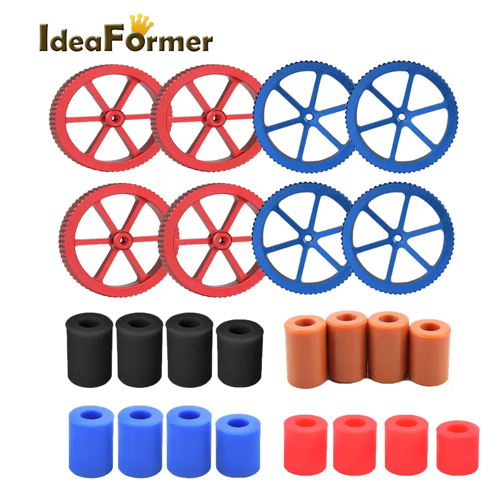 

4pcs Aluminum Hand Twist Leveling Nut & 4pcs Heatbed Silicone Leveling Column Mounts For Ender 3/3 Pro/3v2 3D Printer Parts